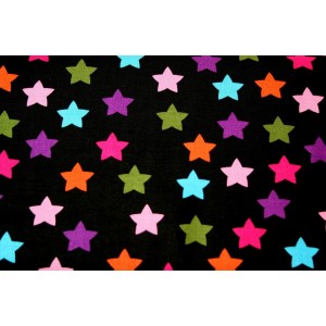 10cm Baumwolldruck "Sterne" schwarz  (Grundpreis € 10,00/m)